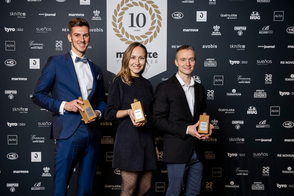 Die drei Kategoriensieger: Matthias Schättin, Michelle Artho und Patrick Mumenthaler (v. l.).