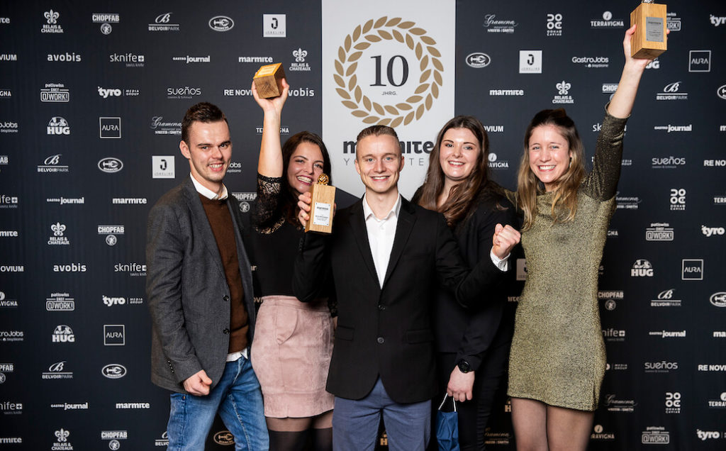 Die Finalisten der Kategorie Pâtisserie vereint auf einem Bild.